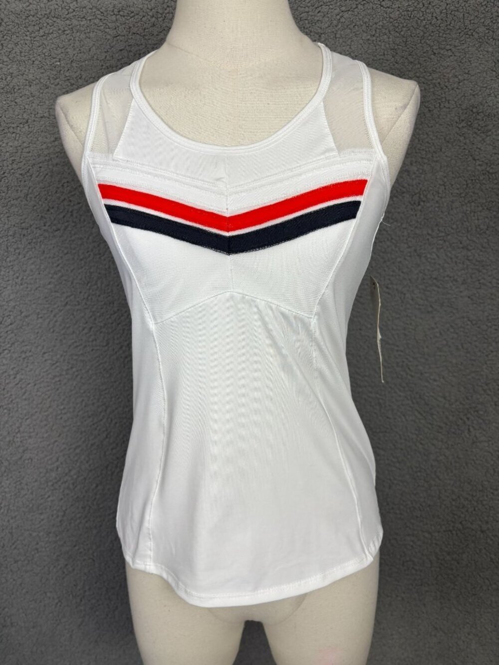 Lucky In Love Women's Vaportex White Tank Top Quick Dry  Moisture Wicking XS NWT